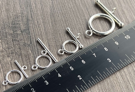 スターリングシルバー トグルクラスプセット：ジュエリー留め具（11 mm