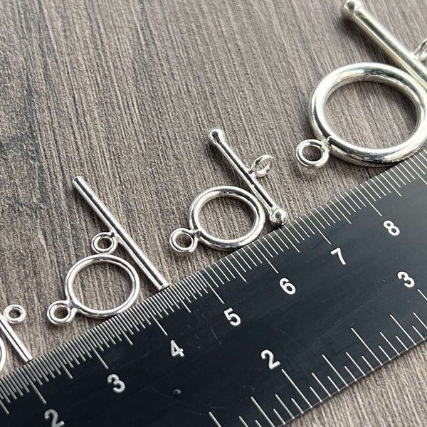 Sterling Silver Toggle Clasp Set - 11mm, 12mm or 21mm  - High Quality - Ships out from USA