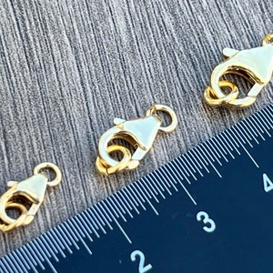 Lobster Clasp 14kt Gold Filled /Lobster Claw /Trigger Clasp- Gold Clasp with 2 Open Jump Ring- Made in Italy- 8mm 10mm 12mm (11mm 13mm 14mm)