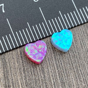 SALE !! Small Opal Heart Charm 6mm-  Pendant Bead with Side Holes - Jewelry Making  -Ships out from USA