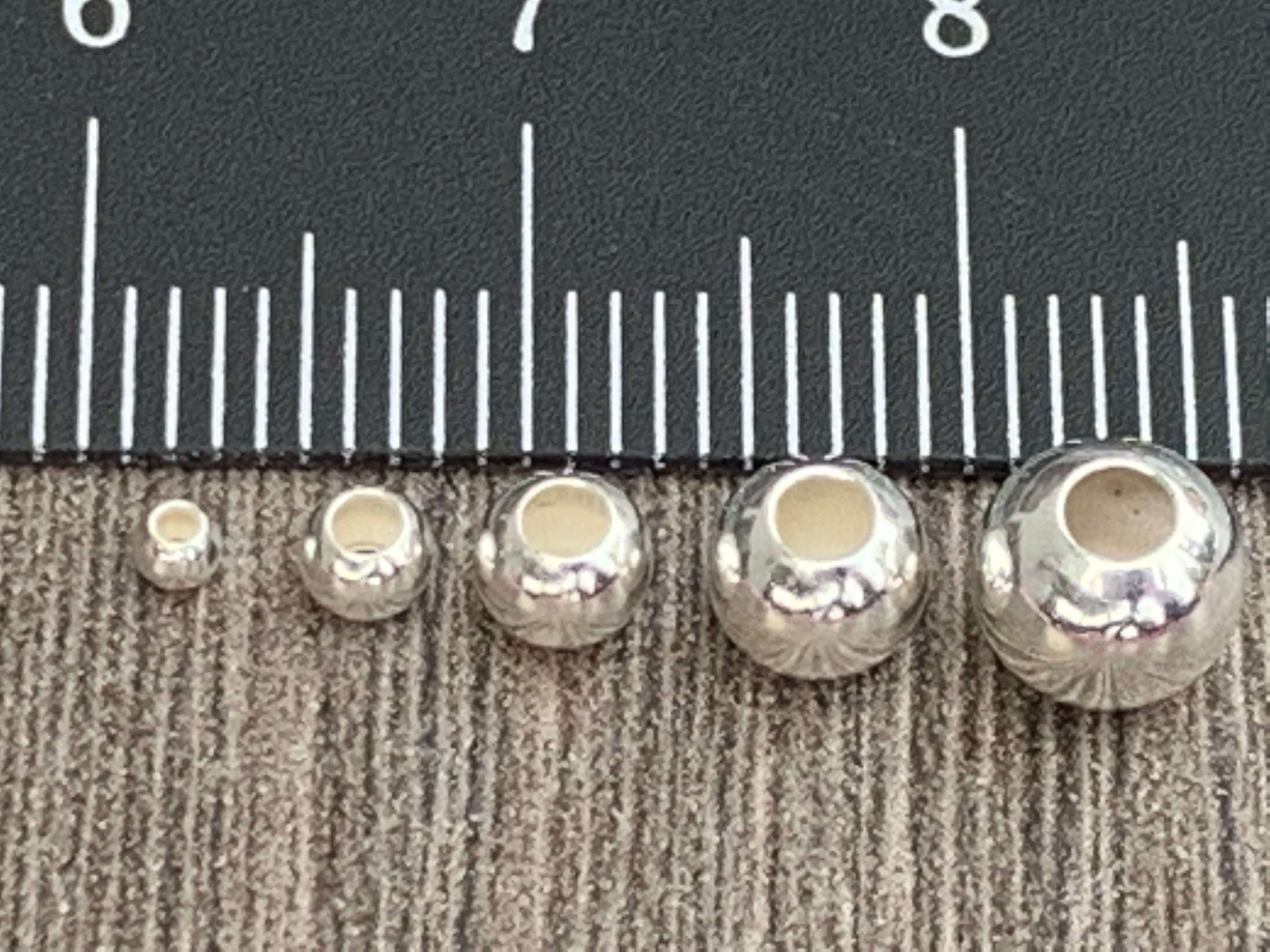 925 Sterling Silver Beads 2mm/2.5mm/3mm/4mm/5mm/6mm/8mm/10mm/12mm