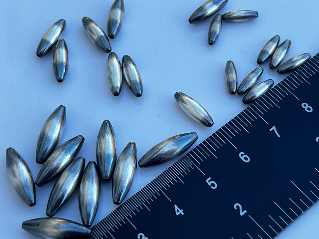 New Design Navajo Torpedo Pearls Sterling Silver 3mm X 9mm / 4mm X 12mm /5mm X 15mm Silver Oval