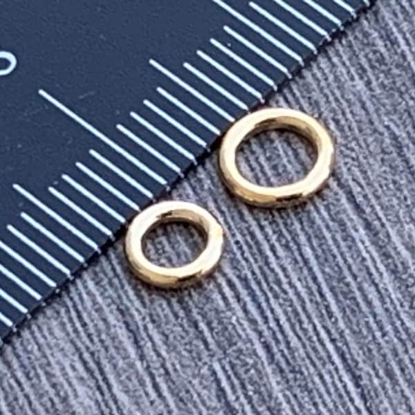 14kt Gold Filled CLOSED Jump Rings - 3mm, 4mm,6mm Inner Diameter , 5mm, 6mm,8mm Outer Diameter - 18  Gauge