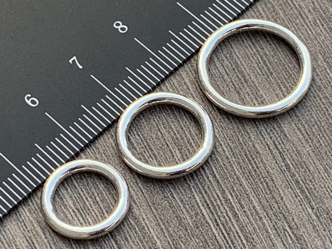 Sterling Silver CLOSED Jump Rings Large 10mm 12mm 15mm ID, 14mm 16mm 19mm OD , 2mm Thick 12