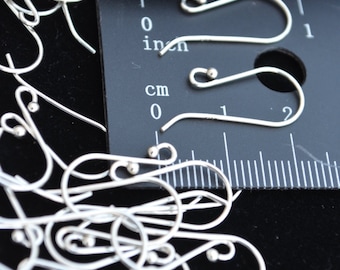 STERLING SILVER HOOK Earrings, Ear Wires, Wire Hooks, 925 Sterling Silver, Ear Hooks, French Hook Ear Wire - Simple Classic with 1.5mm ball