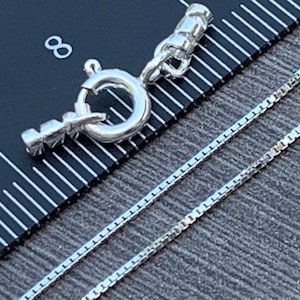 Make your own necklace - Set comes with 0.7mm box chain , crimps & clasp -Sterling Silver - Everything you need to make your own necklace
