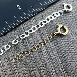 14kt Gold Filled or Sterling Silver Necklace Extender: Adjustable Length