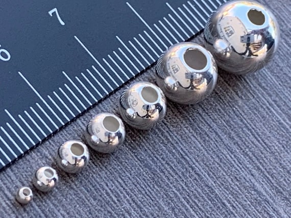 925 Sterling Silver Beads 2mm/2.5mm/3mm/4mm/5mm/6mm/8mm/10mm/12mm
