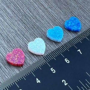 SALE !!! Opal Heart Charm 10mm- Light Blue ,Blue or Mixed - Pendant Bead with Side Holes - Jewelry Making  -Ships out from USA