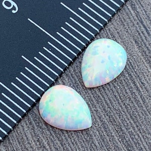 OPAL Pear Tear Drop Round Cabochon 8mm x 6mm -  Opal Flat Back Bead-Earring Making, Ring Making, Jewelry Making