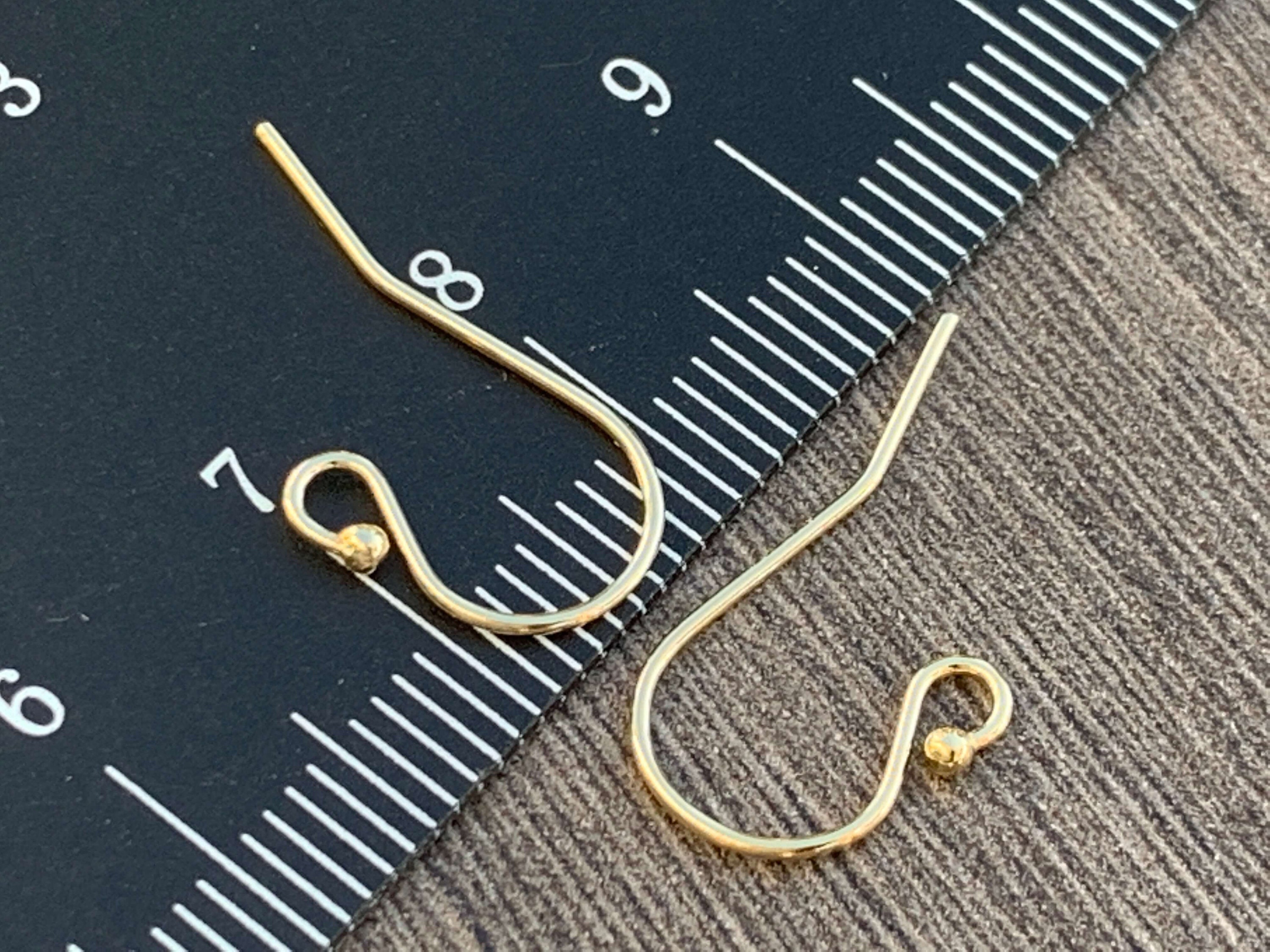 14K Gold Yellow 10x20mm Plain Fish Hook Earwire Earring