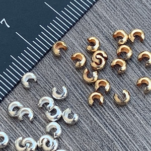 Crimp Covers Sterling Silver or 14kt Gold Filled 3mm or 4mm -  Crimping Bead , Cover Bead - Quantity Discounts - Ships out from USA