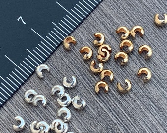 Crimp Covers Sterling Silver or 14kt Gold Filled 3mm or 4mm -  Crimping Bead , Cover Bead - Quantity Discounts - Ships out from USA