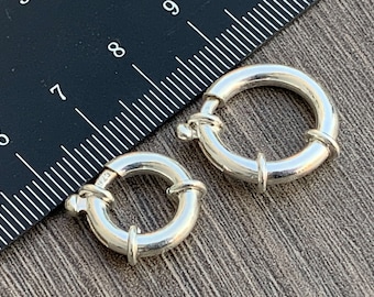 Bolt Clasp Ring Connector Sterling Silver -16mm ,18mm - High Quality Heavy Duty Stamped 925 Sterling Silver