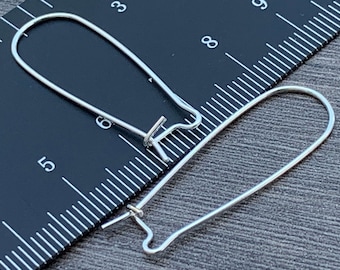 Crochets d'oreilles rénales en argent sterling 35 mm (calibre 21)