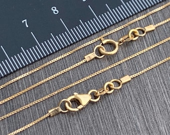 Finished Necklace -  0.7mm Box Chain 14kt Gold Filled Necklace -13 14 15 16 18 20 22 24 28 32 - with Spring Clasp - All Lengths Available