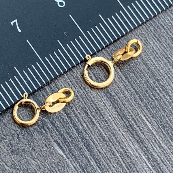 14KT Gold Filled Clasp 1/20 - 5mm/6mm with Quality Tag - Spring Ring -  Jewelry Making Supplies -With Open Jump Ring & Quality Tag