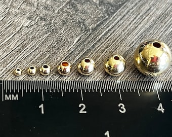 14kt Gold Filled Round Spacer Beads: Shiny Seamless Beads