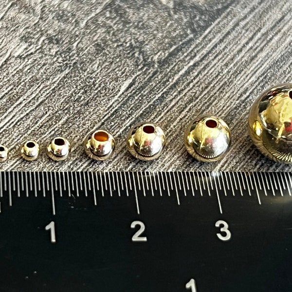 2mm/2.5mm/3mm/4mm/5mm/6mm/10mm 14kt GOLD FILLED Round Beads Spacers ,Seamless Shiny Beads- Top Quality - Spacer Beads -Ships from USA