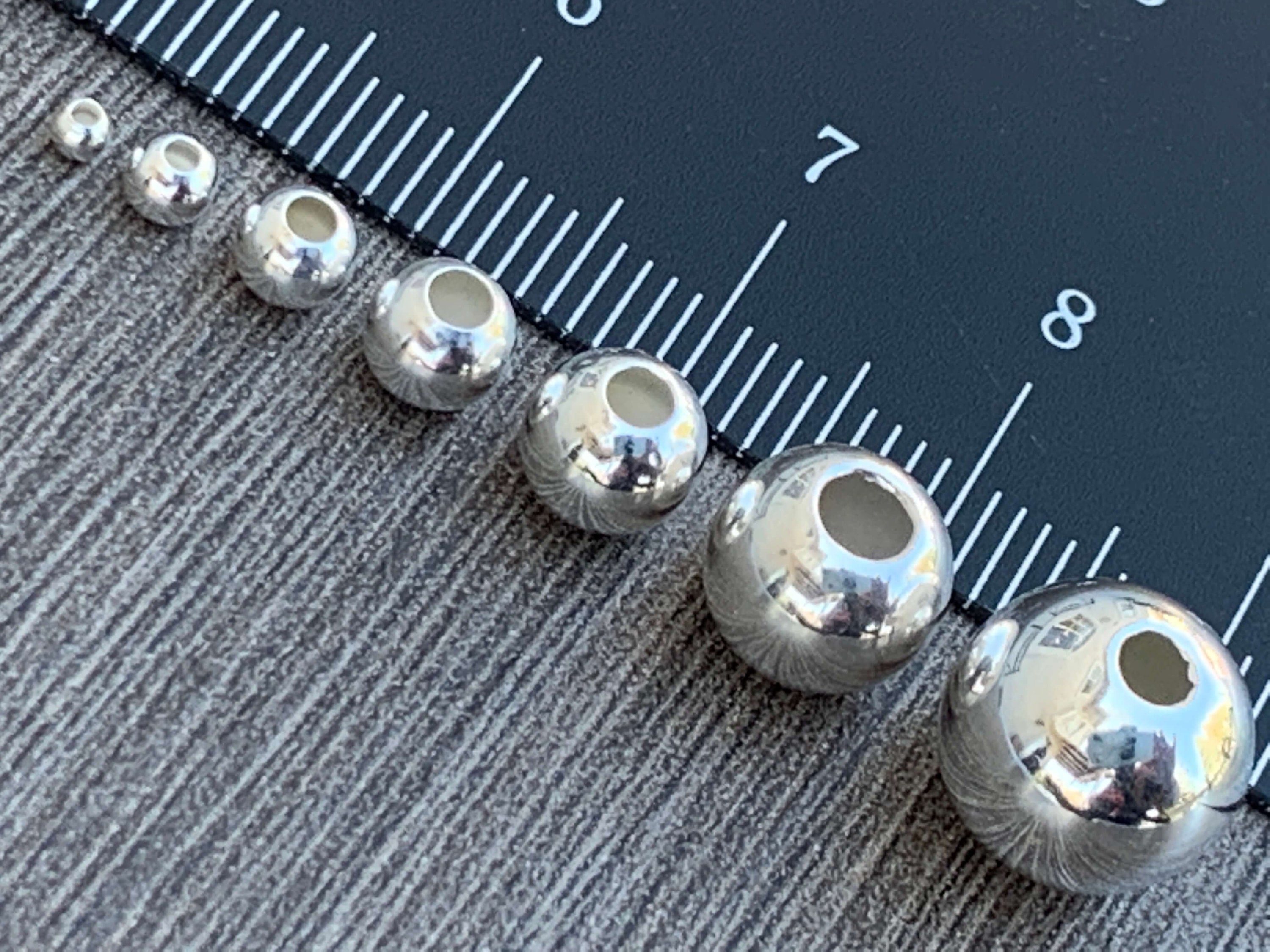 300pc, 2mm Beads, 2mm Sterling Silver Beads, Polished Plain Beads, Round  Seamless Beads, Seed Beads, .925 Silver spacers, Tiny Baby Balls