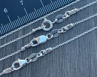 Sterling Silver Necklace -13 14 15 16 18 20 22 24 28 32" Inch - 925 Cable Link Chain Finished Necklace -Stamped 925 -Lobster or Spring Clasp