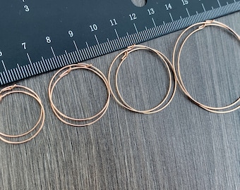 14kt Rose Gold Filled Hoop Earrings: Beading Wire, Jewelry Supplies