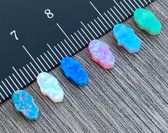 Hamsa OPAL Charm Pendant Wholesale Lot,Flat, with Side Holes - 5mm x 8mm - Hand of Fatima - Good Luck - Ships out from USA