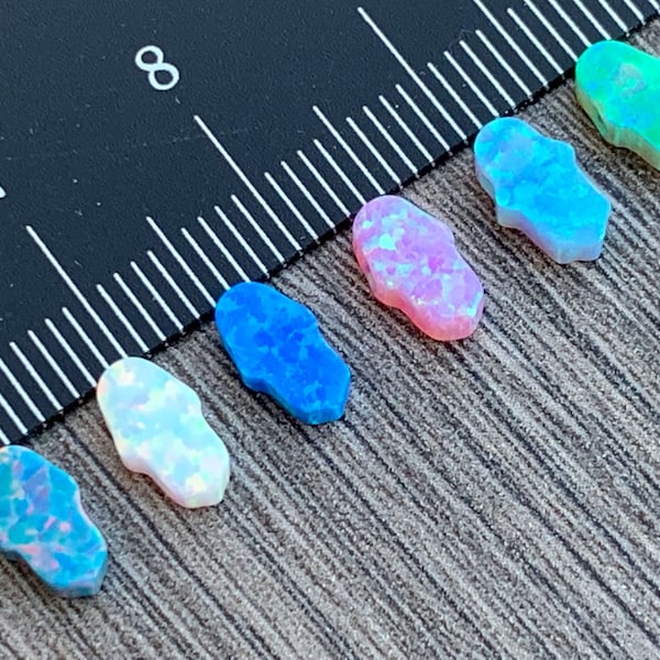 Hamsa OPAL Charm Pendant Wholesale Lot,Flat, with Side Holes - 5mm x 8mm - Hand of Fatima - Good Luck - Ships out from USA