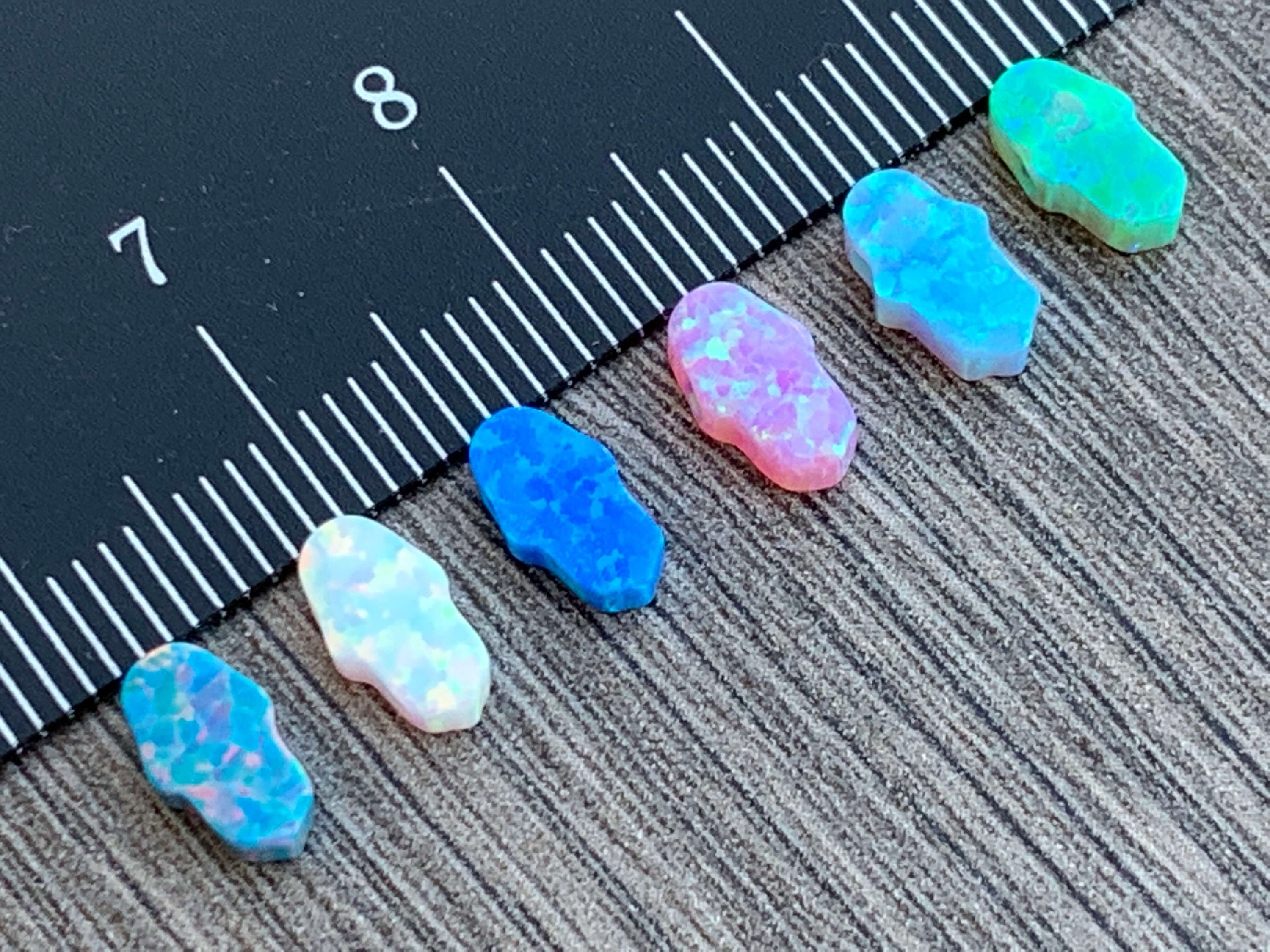 Opal Hamsa Charm Pendant: Good Luck Hand of Fatima (5mm X 8mm