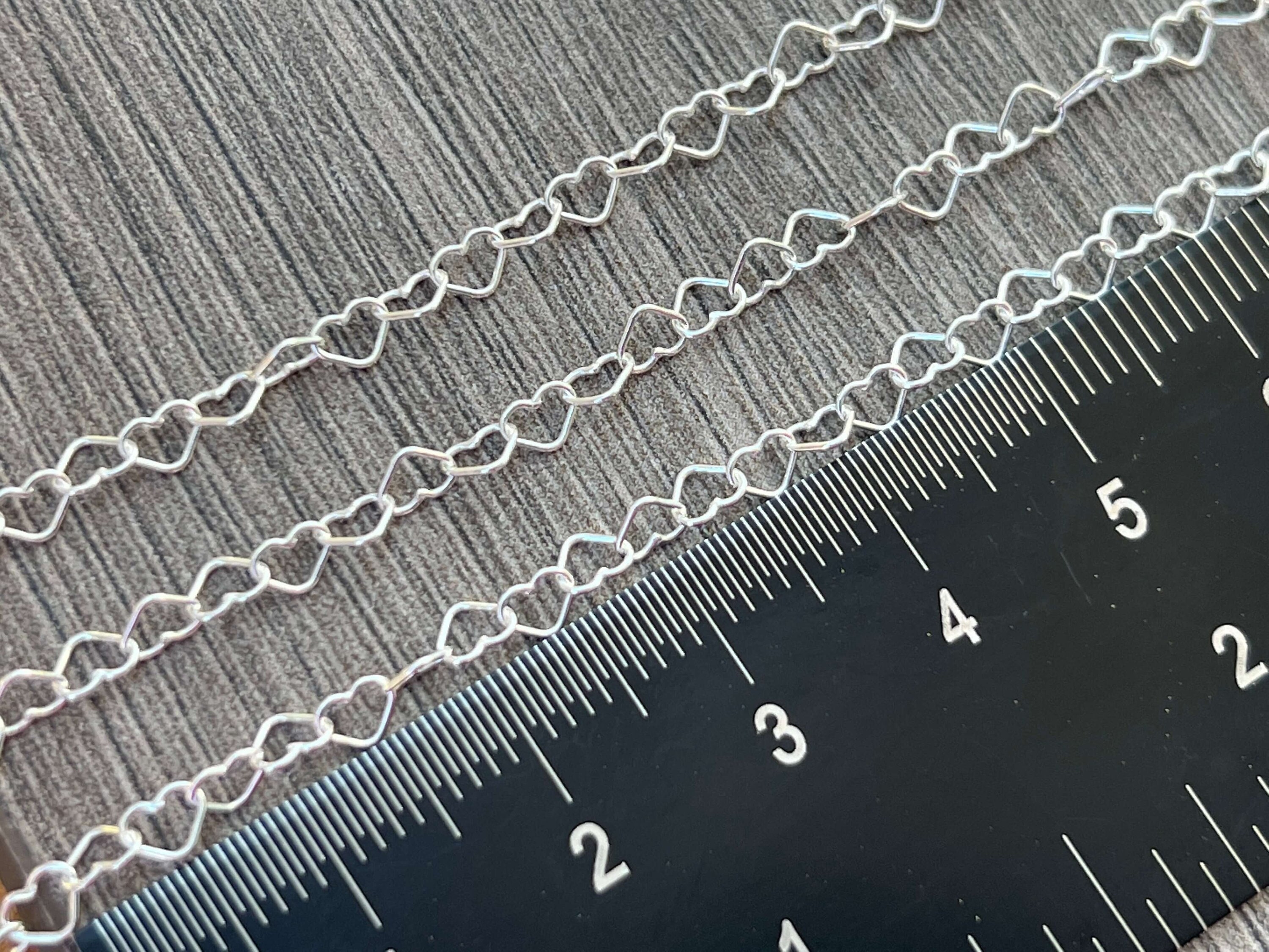 スターリングシルバーハートリンクチェーン - イタリア製 4 mm - Etsy 日本