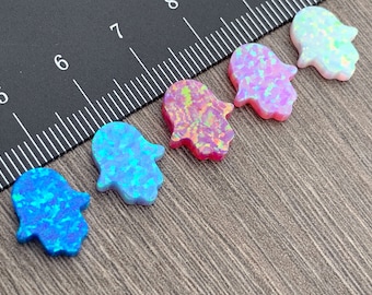 Hamsa OPAL Charm  11x13mm Pendant Wholesale Lot,Flat,with Side Holes -Jewelry Making -Hand of Fatima -Good Luck -Ships out from USA