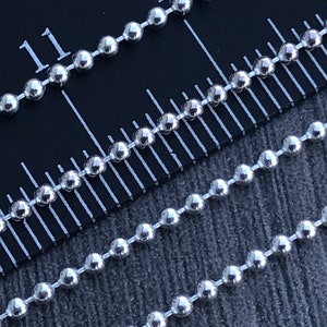 Sterling Silver Ball Chain 1.5mm: Unfinished Beaded Jewelry Chain