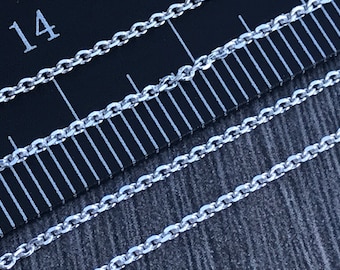 Cadena de eslabones de plata de ley - 0,95 mm - Cadena a granel sin terminar (se vende por pie)