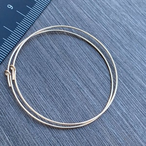 14KT Gold Filled Beading Wire Hoop Earrings 45mm 30mm 25mm 20mm 15mm, 21 Gauge/0.7mm ,Bulk Qty Available Jewelry Supplies Ships from USA 45mm