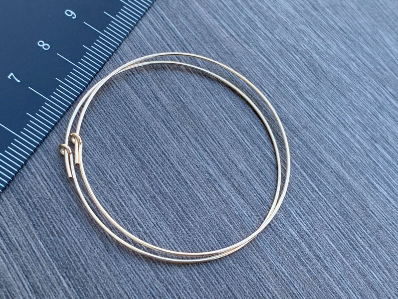 14KT Gold Filled Beading Wire Hoop Earrings 45mm 30mm 25mm 20mm 15mm, 21 Gauge/0.7mm ,Bulk Qty Available Jewelry Supplies Ships from USA 45mm