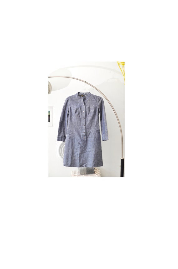 c.1960s Mod Denim Mini Shift Dress - Vintage Chic