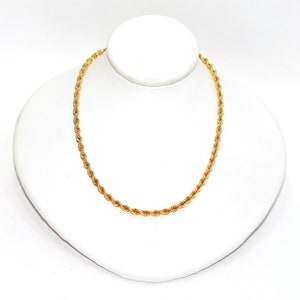 14K Solid Gold Twist-Rope Chain Necklace 18&quot; 2.75mm 13.0 Grams Gold Chain Gold Necklace Estate Necklace Vintage Necklace Fine Estate Jewelry