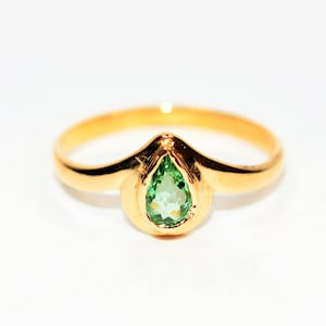 Natural Paraiba Tourmaline Ring 18K Solid Gold .34ct Solitaire Ring Fine Women&#39;s Ring Estate Jewelry Gemstone Ring Statement Ring Birthstone