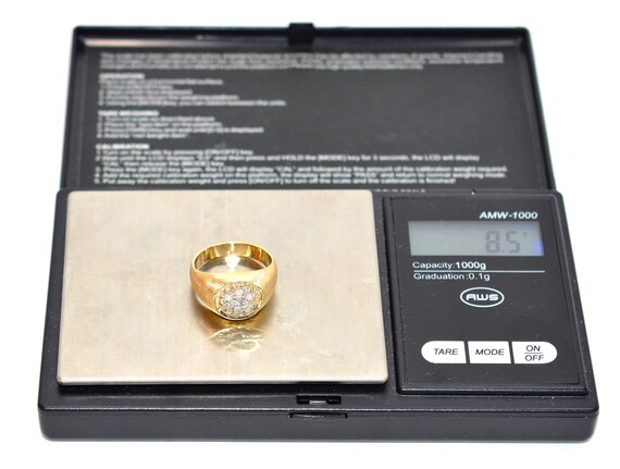 Natural Diamond Ring 14K Solid Gold .28tcw Men's … - image 9