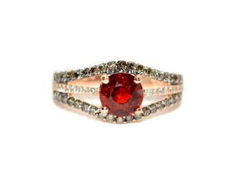 LeVian Natural Spessartine Garnet & Diamond Ring 14K Rose Gold 2.20tcw Mandarin Garnet Designer Le Vian Jewelry Fanta Garnet Orange Gemstone