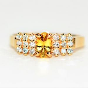 Natural Unheated Tanzanite & Diamond Ring 14K Solid Gold .72tcw Cluster Ring Gemstone Ring Tanzanite Ring Vintage Ring Women&#39;s Ring Jewelry