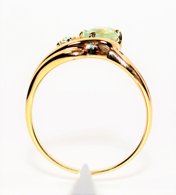 Natural Paraiba Tourmaline & Diamond Ring 14K Sol… - image 3