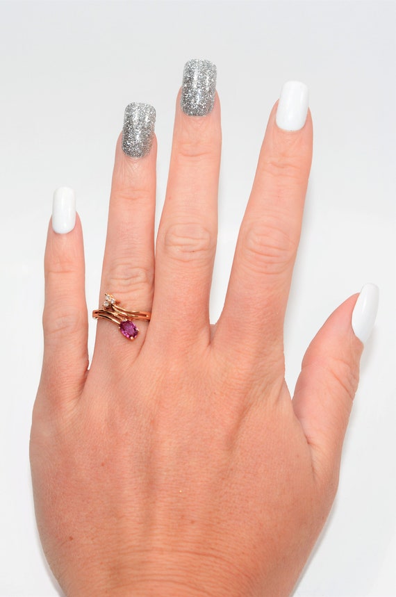 14K Gold Ruby and Diamond Ring: .56tcw Vintage Co… - image 2