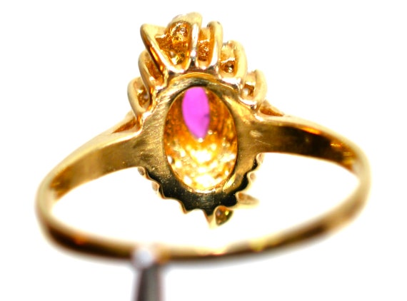 14K Gold Ruby & Diamond Ring: Marquise Gemstone, … - image 6