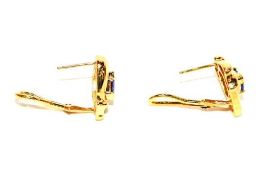 Natural D'Block Tanzanite Earrings 14K Solid Gold… - image 3