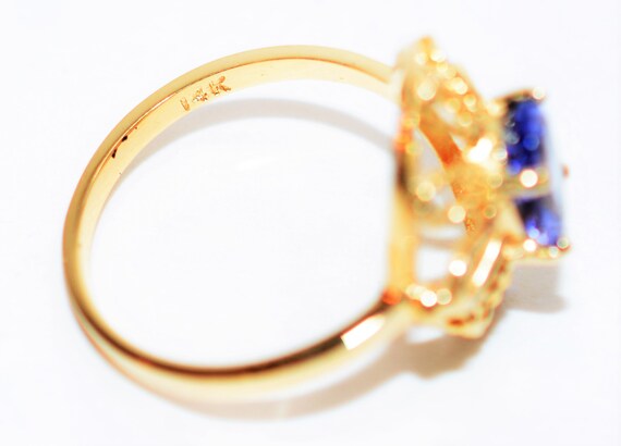 Natural Tanzanite Ring 14K Solid Gold .85ct Solit… - image 5