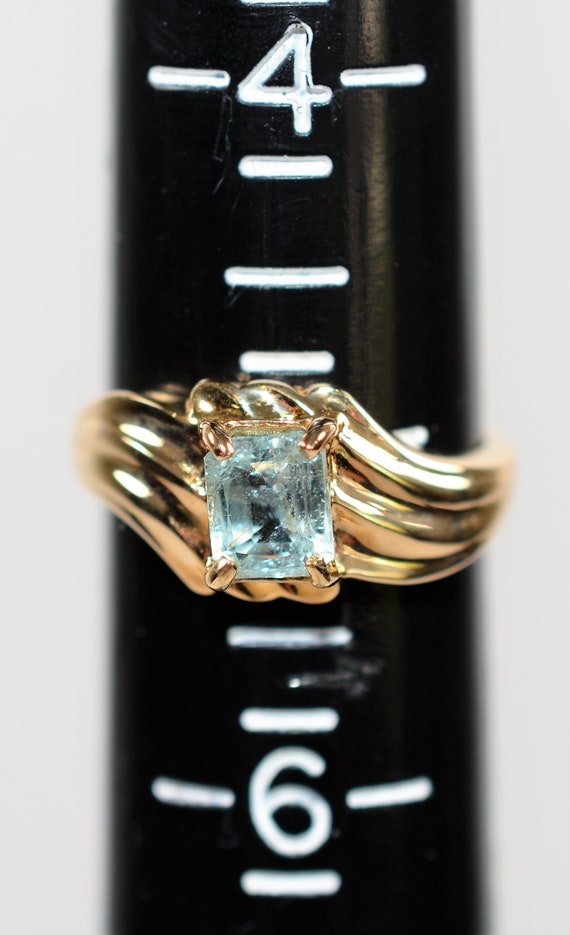 Natural Paraiba Tourmaline Ring 14K Solid Gold .7… - image 7