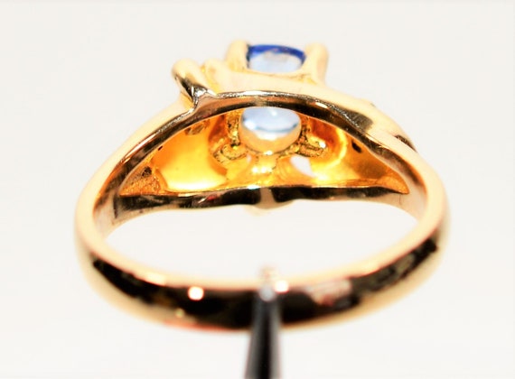 Natural Ceylon Sapphire Ring 10K Solid Gold .47ct… - image 6