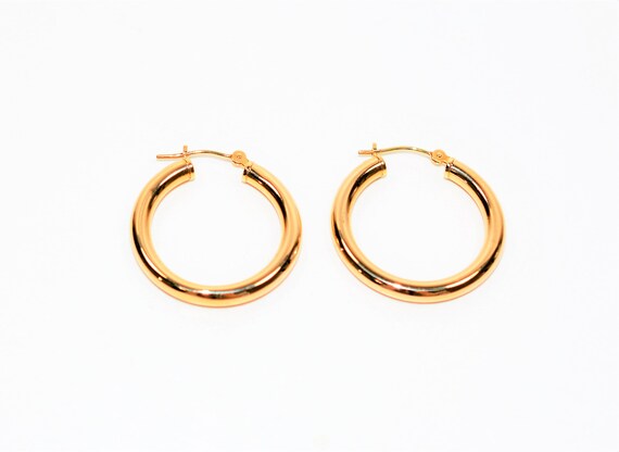 14kt Yellow Gold 24mm Shiny Fashion Hoop Statement