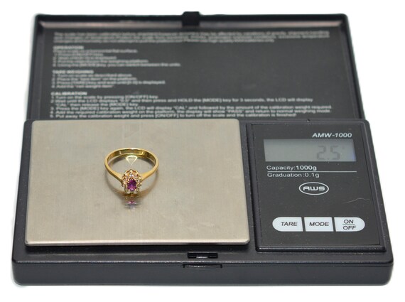 Vintage Ruby Diamond Ring, 14K Gold July Birthsto… - image 14